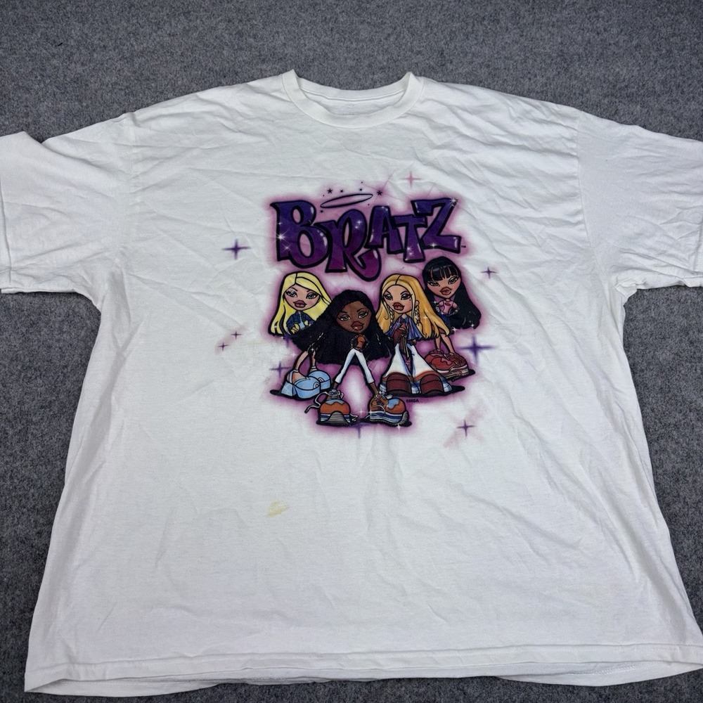 Bratz Graphic T Shirt Women's 2XL White Y2K Style MGA Fashion Dolls Cartoon Tee